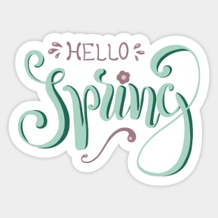 Hello Spring Calligraphy Sticker